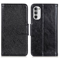 Funda de Cuero Cartera con Soporte Carcasa N05P para Motorola MOTO G52 Negro