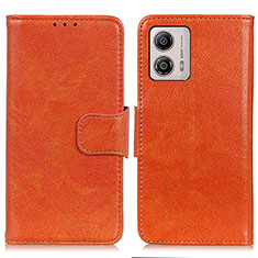 Funda de Cuero Cartera con Soporte Carcasa N05P para Motorola Moto G53 5G Naranja