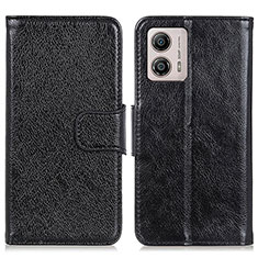 Funda de Cuero Cartera con Soporte Carcasa N05P para Motorola Moto G53y 5G Negro