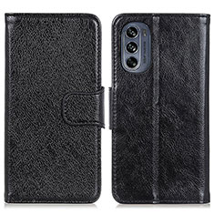 Funda de Cuero Cartera con Soporte Carcasa N05P para Motorola Moto G62 5G Negro