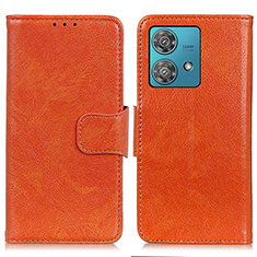 Funda de Cuero Cartera con Soporte Carcasa N05P para Motorola Moto G84 5G Naranja