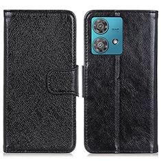 Funda de Cuero Cartera con Soporte Carcasa N05P para Motorola Moto G84 5G Negro