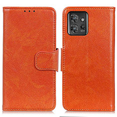 Funda de Cuero Cartera con Soporte Carcasa N05P para Motorola ThinkPhone 5G Naranja