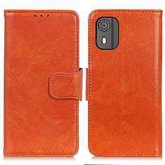 Funda de Cuero Cartera con Soporte Carcasa N05P para Nokia C02 Naranja