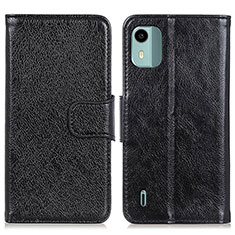 Funda de Cuero Cartera con Soporte Carcasa N05P para Nokia C12 Negro