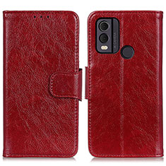 Funda de Cuero Cartera con Soporte Carcasa N05P para Nokia C22 Rojo