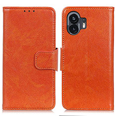 Funda de Cuero Cartera con Soporte Carcasa N05P para Nothing Phone 2 Naranja