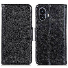 Funda de Cuero Cartera con Soporte Carcasa N05P para Nothing Phone 2 Negro