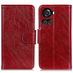 Funda de Cuero Cartera con Soporte Carcasa N05P para OnePlus 10R 5G Rojo