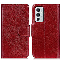 Funda de Cuero Cartera con Soporte Carcasa N05P para OnePlus 9RT 5G Rojo