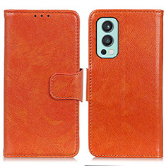 Funda de Cuero Cartera con Soporte Carcasa N05P para OnePlus Nord 2 5G Naranja