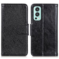 Funda de Cuero Cartera con Soporte Carcasa N05P para OnePlus Nord 2 5G Negro