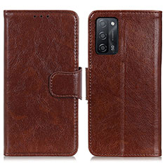 Funda de Cuero Cartera con Soporte Carcasa N05P para Oppo A53s 5G Marron