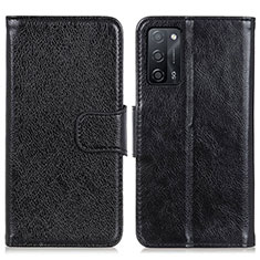 Funda de Cuero Cartera con Soporte Carcasa N05P para Oppo A53s 5G Negro