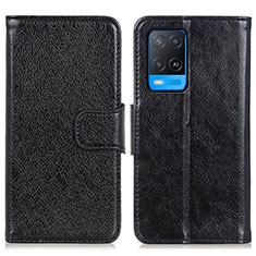 Funda de Cuero Cartera con Soporte Carcasa N05P para Oppo A54 4G Negro