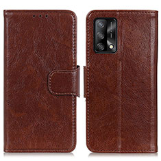 Funda de Cuero Cartera con Soporte Carcasa N05P para Oppo A74 4G Marron