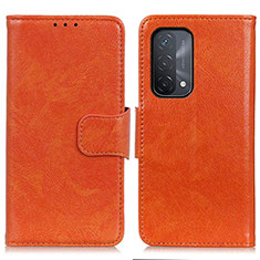 Funda de Cuero Cartera con Soporte Carcasa N05P para Oppo A93 5G Naranja