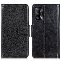 Funda de Cuero Cartera con Soporte Carcasa N05P para Oppo A95 4G Negro