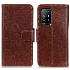 Funda de Cuero Cartera con Soporte Carcasa N05P para Oppo A95 5G Marron