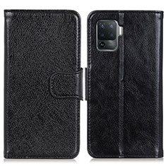 Funda de Cuero Cartera con Soporte Carcasa N05P para Oppo F19 Pro Negro