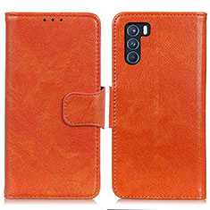 Funda de Cuero Cartera con Soporte Carcasa N05P para Oppo K9 Pro 5G Naranja