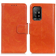 Funda de Cuero Cartera con Soporte Carcasa N05P para Oppo Reno5 Z 5G Naranja