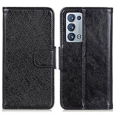 Funda de Cuero Cartera con Soporte Carcasa N05P para Oppo Reno6 Pro 5G Negro