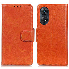 Funda de Cuero Cartera con Soporte Carcasa N05P para Oppo Reno8 T 4G Naranja