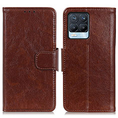 Funda de Cuero Cartera con Soporte Carcasa N05P para Realme 8 4G Marron