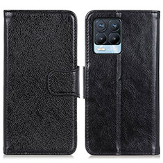 Funda de Cuero Cartera con Soporte Carcasa N05P para Realme 8 4G Negro