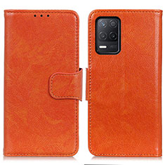 Funda de Cuero Cartera con Soporte Carcasa N05P para Realme 8 5G Naranja