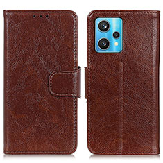 Funda de Cuero Cartera con Soporte Carcasa N05P para Realme 9 4G Marron