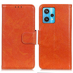 Funda de Cuero Cartera con Soporte Carcasa N05P para Realme 9 4G Naranja