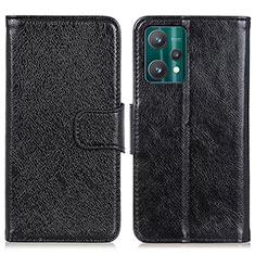 Funda de Cuero Cartera con Soporte Carcasa N05P para Realme 9 5G Negro