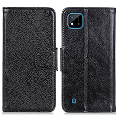 Funda de Cuero Cartera con Soporte Carcasa N05P para Realme C11 (2021) Negro