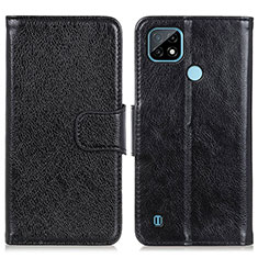 Funda de Cuero Cartera con Soporte Carcasa N05P para Realme C21 Negro