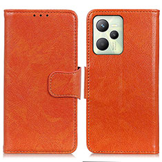 Funda de Cuero Cartera con Soporte Carcasa N05P para Realme C35 Naranja