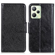 Funda de Cuero Cartera con Soporte Carcasa N05P para Realme Narzo 50A Prime Negro