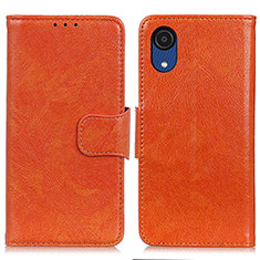 Funda de Cuero Cartera con Soporte Carcasa N05P para Samsung Galaxy A03 Core Naranja