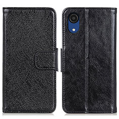 Funda de Cuero Cartera con Soporte Carcasa N05P para Samsung Galaxy A03 Core Negro