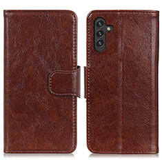 Funda de Cuero Cartera con Soporte Carcasa N05P para Samsung Galaxy A04s Marron