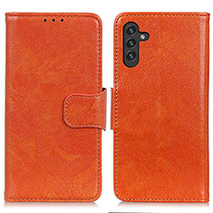 Funda de Cuero Cartera con Soporte Carcasa N05P para Samsung Galaxy A04s Naranja