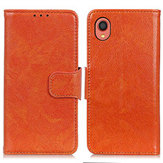 Funda de Cuero Cartera con Soporte Carcasa N05P para Samsung Galaxy A22 5G SC-56B Naranja