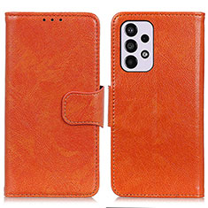 Funda de Cuero Cartera con Soporte Carcasa N05P para Samsung Galaxy A33 5G Naranja