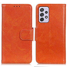 Funda de Cuero Cartera con Soporte Carcasa N05P para Samsung Galaxy A73 5G Naranja