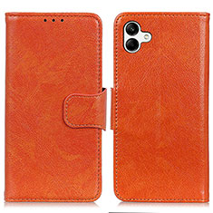 Funda de Cuero Cartera con Soporte Carcasa N05P para Samsung Galaxy F04 Naranja