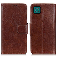 Funda de Cuero Cartera con Soporte Carcasa N05P para Samsung Galaxy F42 5G Marron