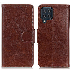 Funda de Cuero Cartera con Soporte Carcasa N05P para Samsung Galaxy M32 4G Marron