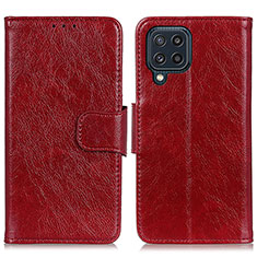 Funda de Cuero Cartera con Soporte Carcasa N05P para Samsung Galaxy M32 4G Rojo