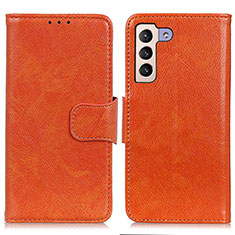 Funda de Cuero Cartera con Soporte Carcasa N05P para Samsung Galaxy S23 5G Naranja